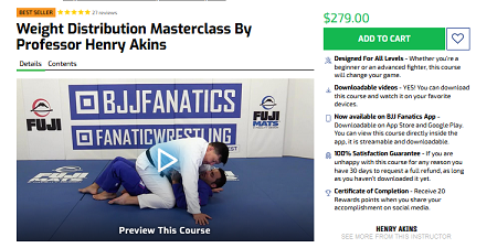 BJJ Fanatics – Weight Distribution Masterclass by Professor Henry Akins onnline courses