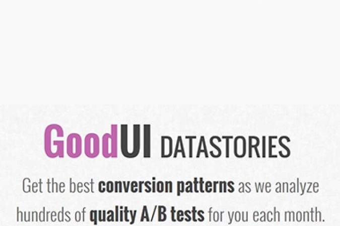 GoodUI DATASTORIES Updated October 2017 onnline courses