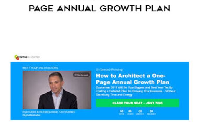 Ryan Deiss - How to Architect a One-Page Annual Growth Plan onnline courses