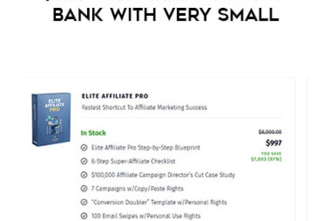 Elite Affiliate Pro – $50k Per Week On Clickbank With Very Small onnline courses