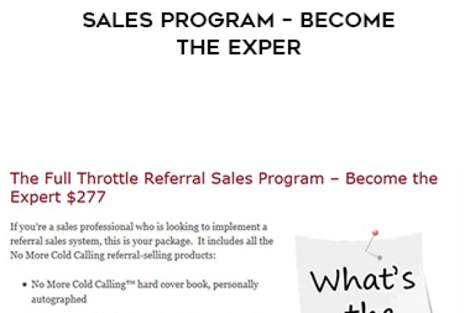 Joanne Black – The Full Throttle Referral Sales Program – Become the Exper onnline courses