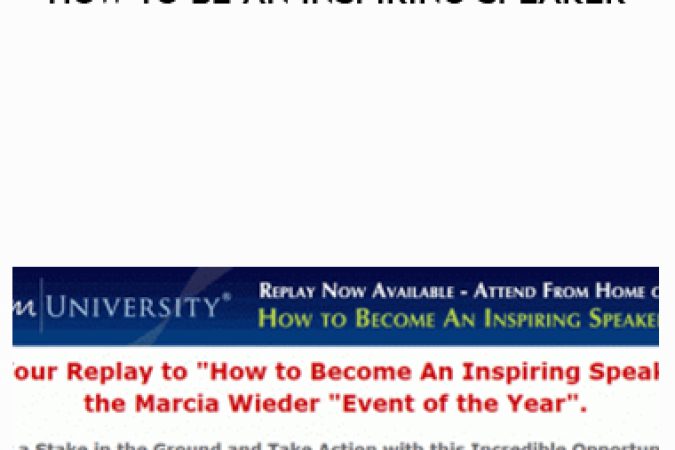 Marcia Wieder – How to Be an Inspiring Speaker onnline courses