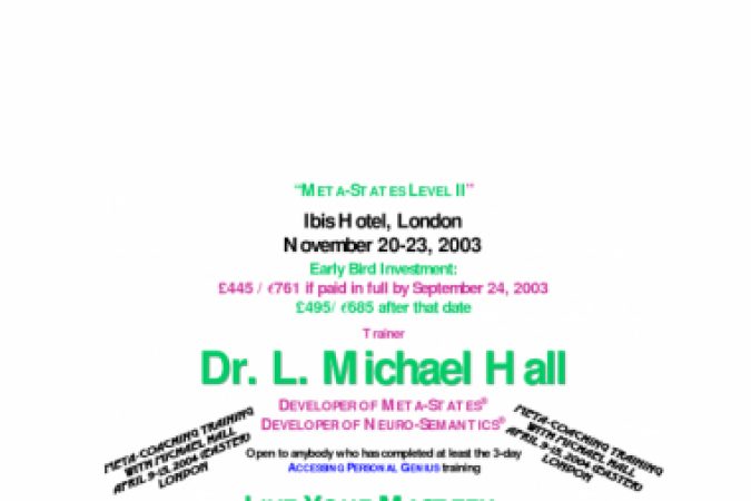 Michael Hall – Living Personal Genius onnline courses