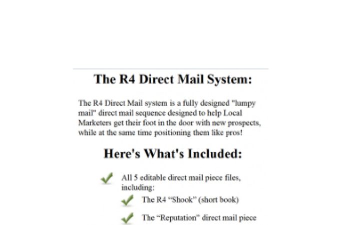 Mike Cooch – The R4 Direct Mail System onnline courses