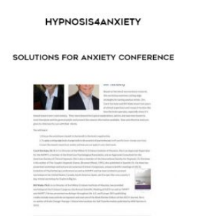 hypnosis4anxiety – Solutions for Anxiety Conference onnline courses